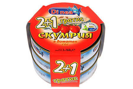 Скумрия в доматен сос 2+1 3х160гр.